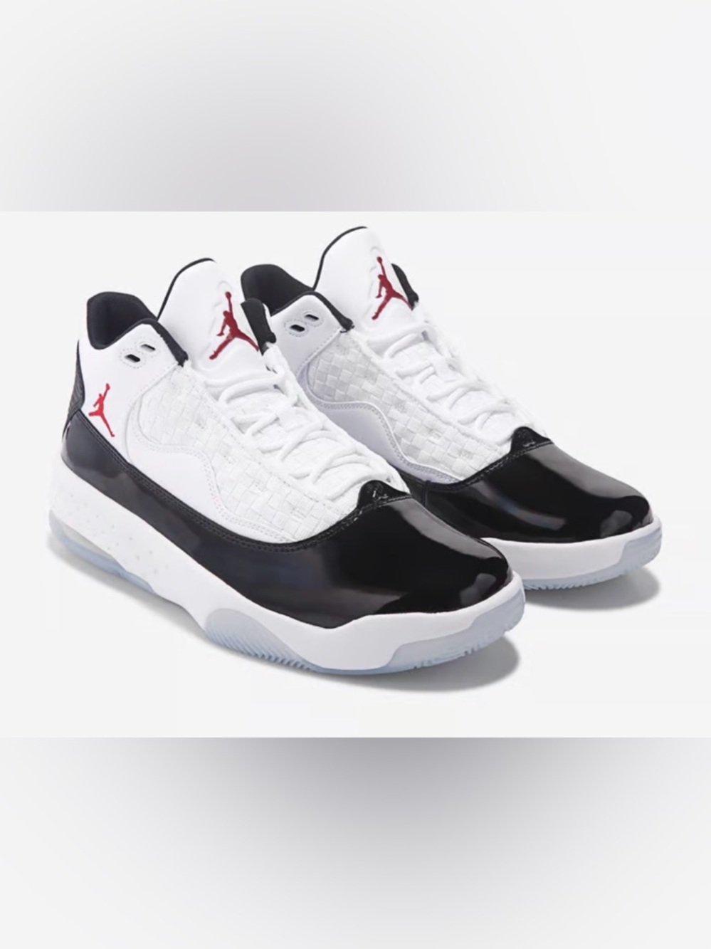 Jordan Low Top Sneakers in White, Black & Red